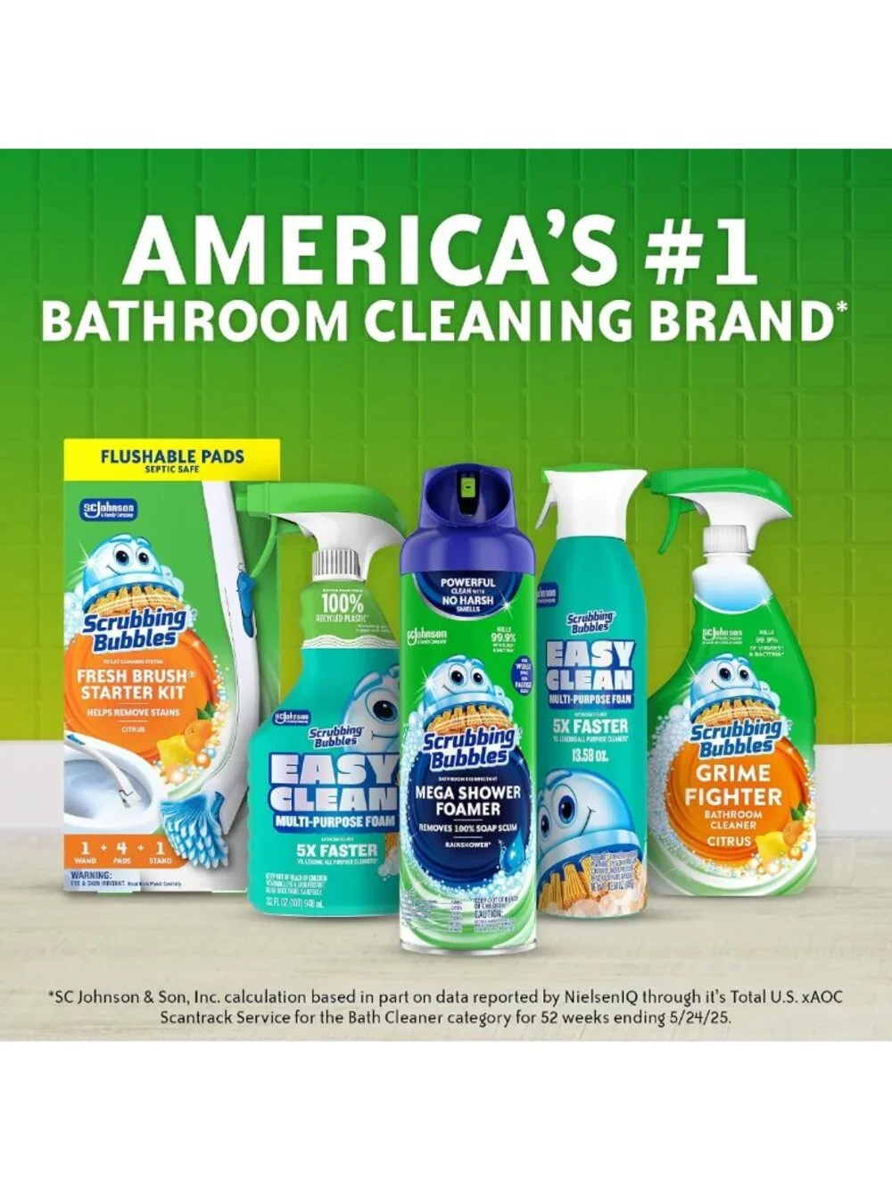 Powerful Bathroom & Shower Foamer, Rainshower Scent, 20oz (2-Pack) - Deep Clean!